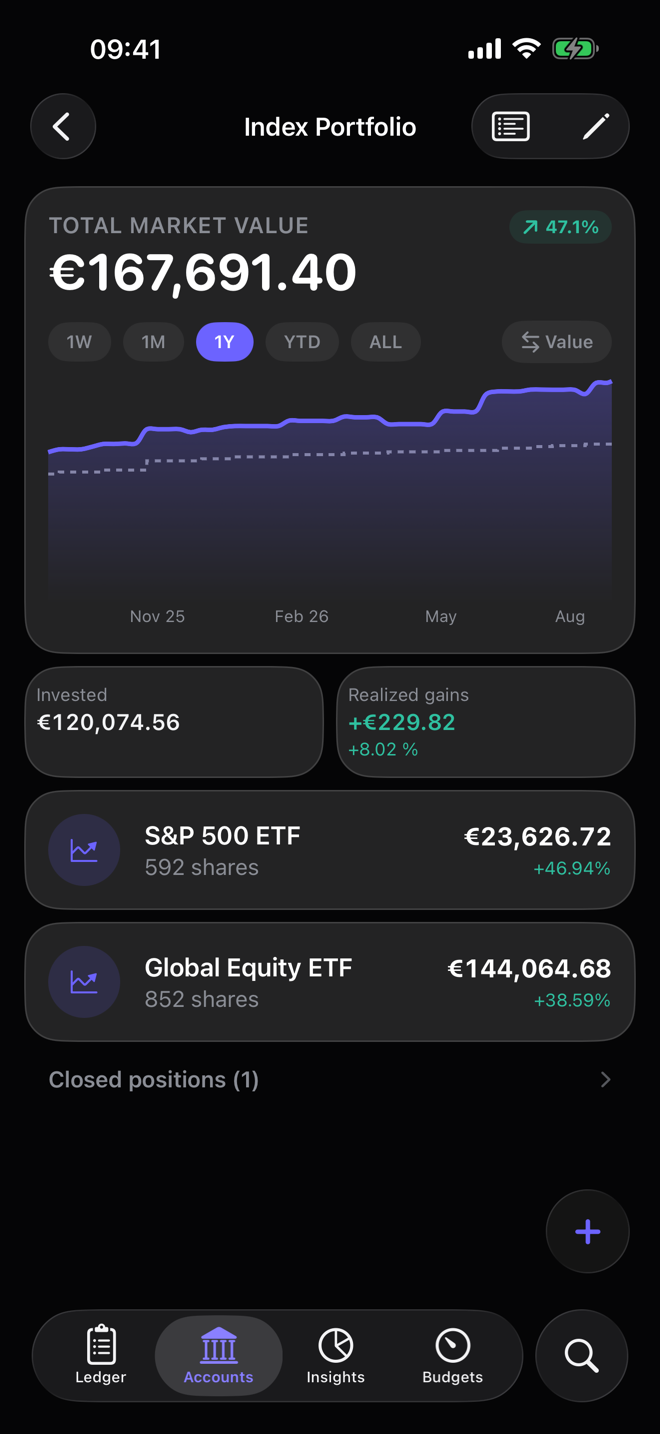 Screenshot of the Dribs app